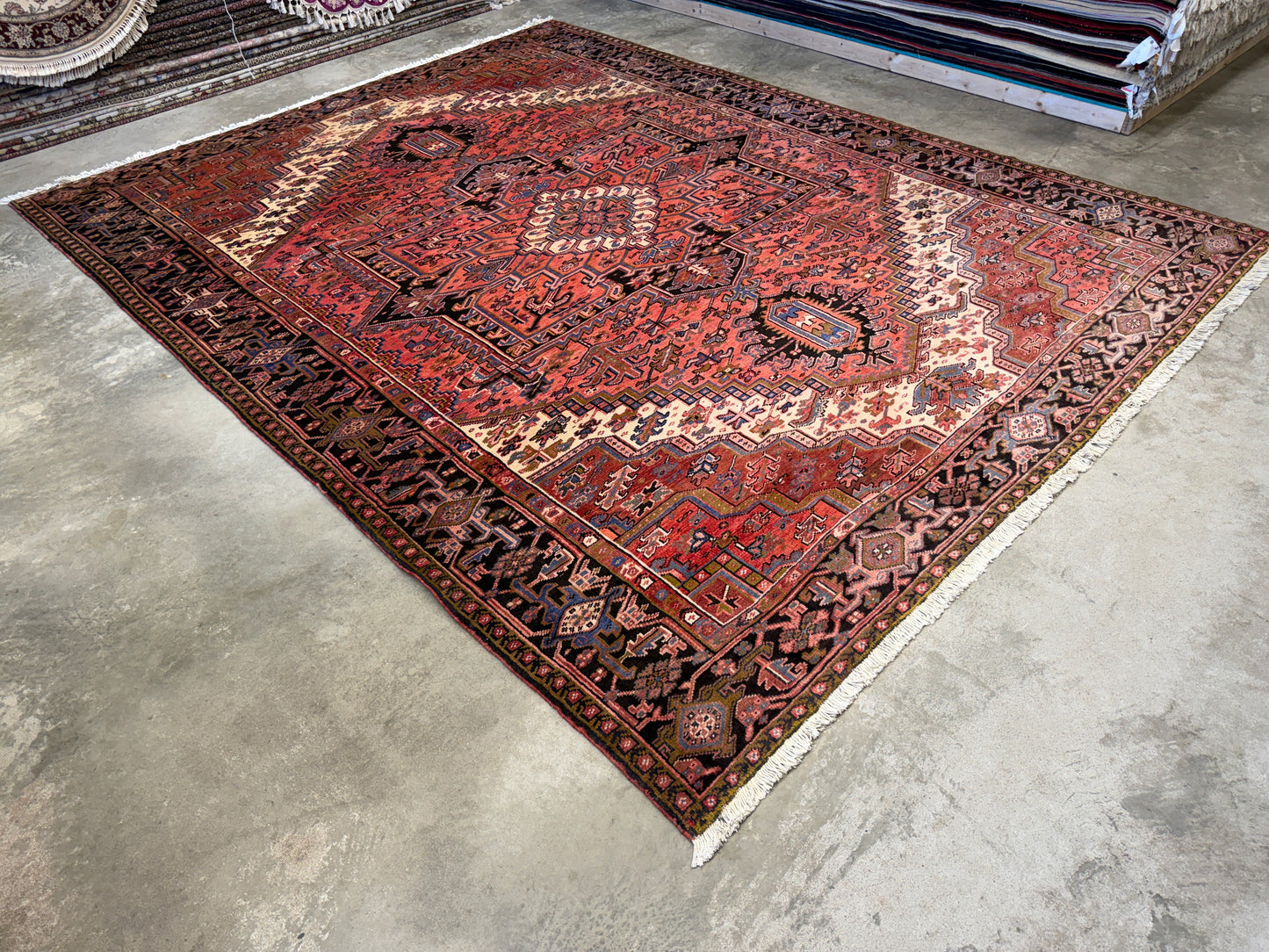 9’10”x12’5” Hand-Knotted Persian Heriz Area Rug