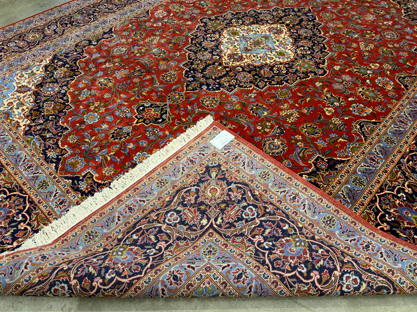 Hand-Knotted Persian Kashan Rug - 9’11”x13’