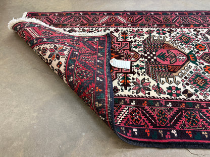 3’1”x18’4” Hand-Knotted Wool Heriz Persian Runner 3x18 Handmade Pink Rug