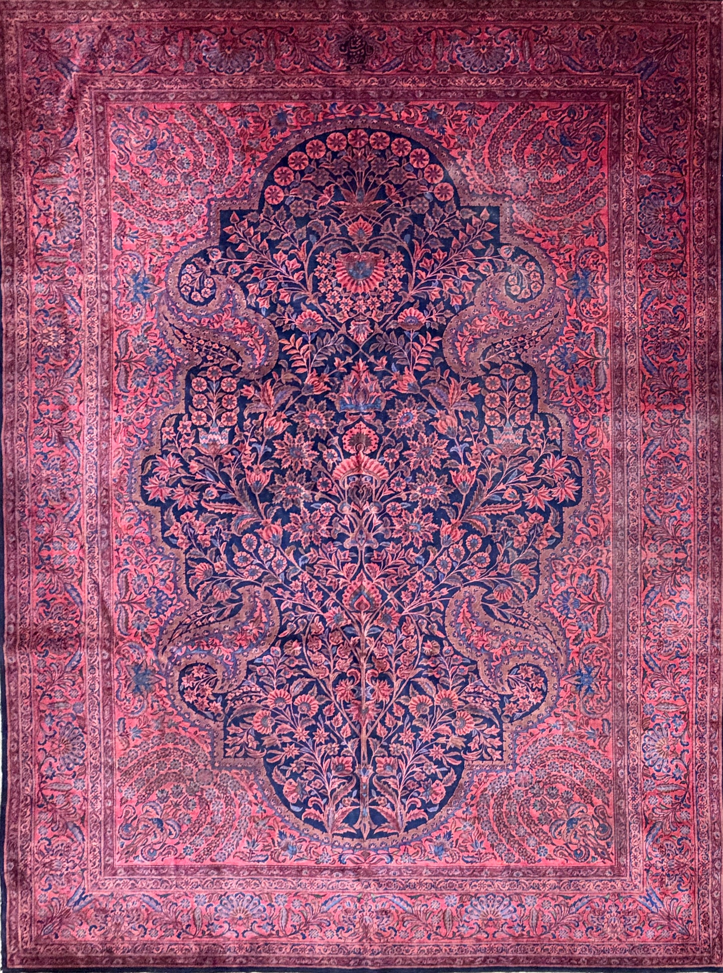 Antique Hand-Knotted Persian Kashan Rug - Signed Tavoschian - 8'6"x12'