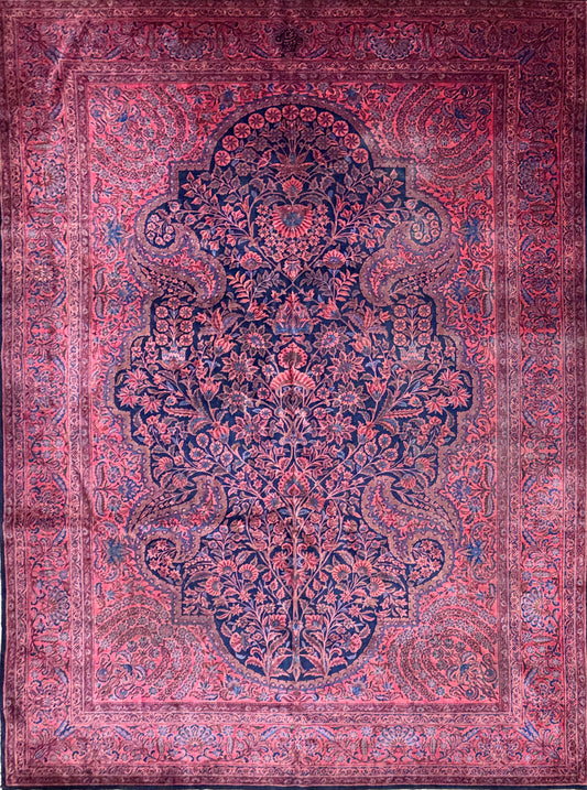 Antique Hand-Knotted Persian Kashan Rug - Signed Tavoschian - 8'6"x12'