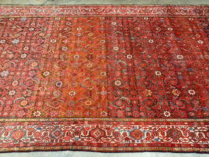 8’x15’4” Antique Hand-Knotted Very Fine Wool Persian Malayer Area Rug