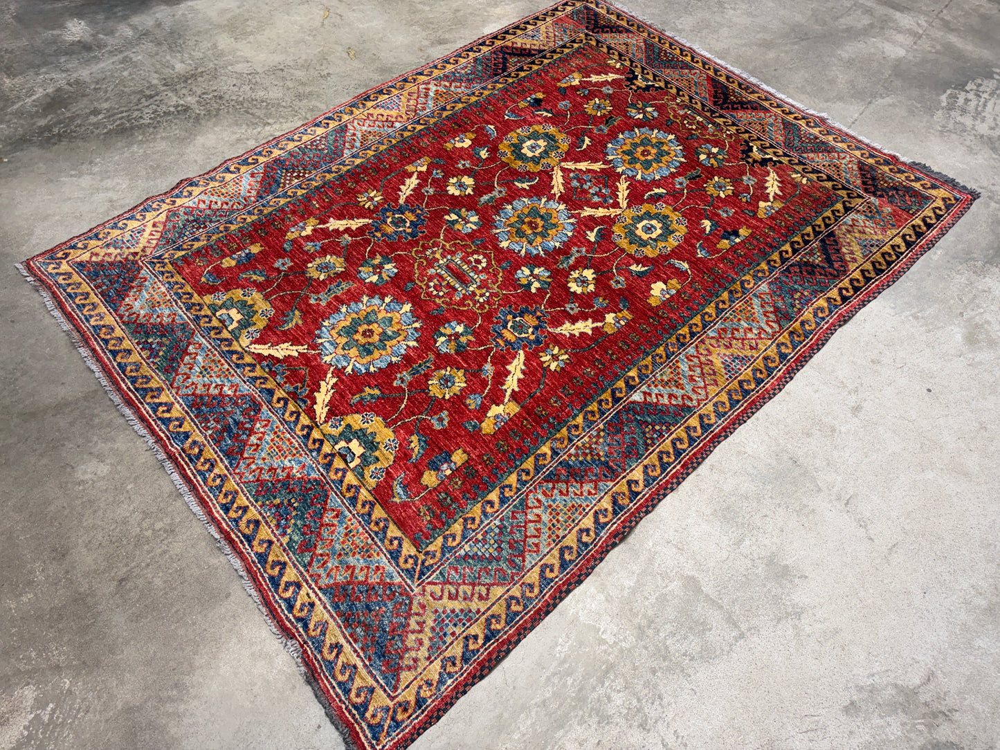 Hand-Knotted IndoMahal Rug - 5’5”x7’3”