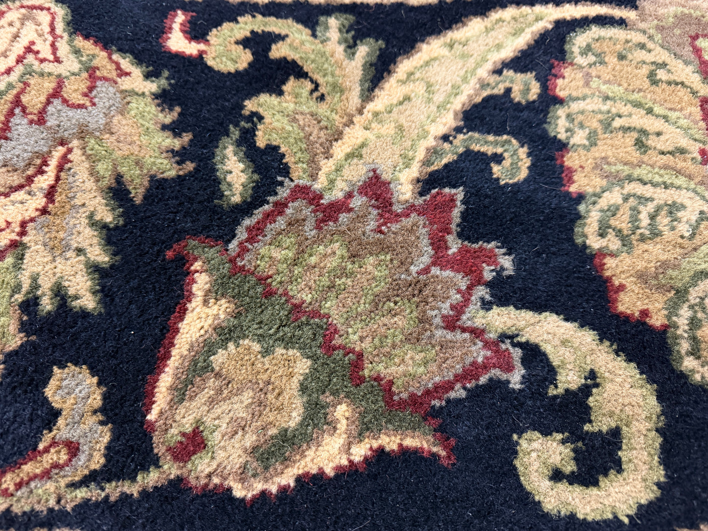 10’2” Diameter Hand-Knotted Wool Indian Round Oriental Rug - 10x10 Handmade Carpet