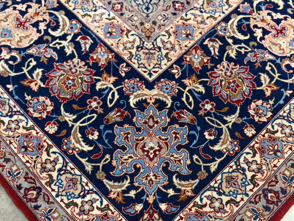 Antique Hand-Knotted Persian Isfahan Rug - Signed Zolfaghari - 8’10”x12’4”