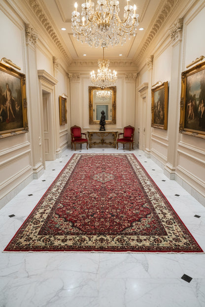Hand-Knotted Persian Sarouk Rug - 10’x21’8”