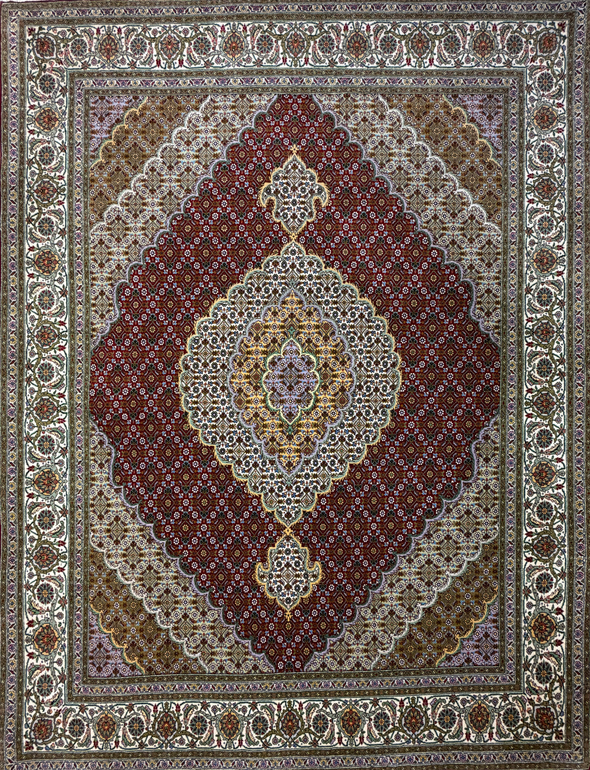 Hand-Knotted Persian Tabriz Mahi Rug - 5'x6'8"