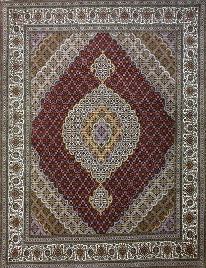 Hand-Knotted Persian Tabriz Mahi Rug - 5'x6'8"