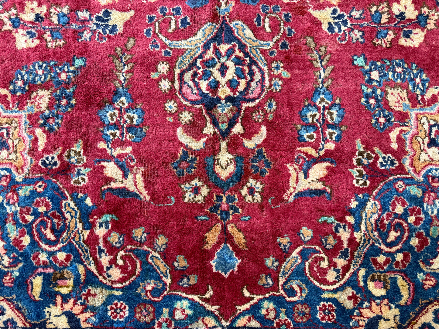 Hand-Knotted Wool Mashad Rug - 9’7”x12’5”