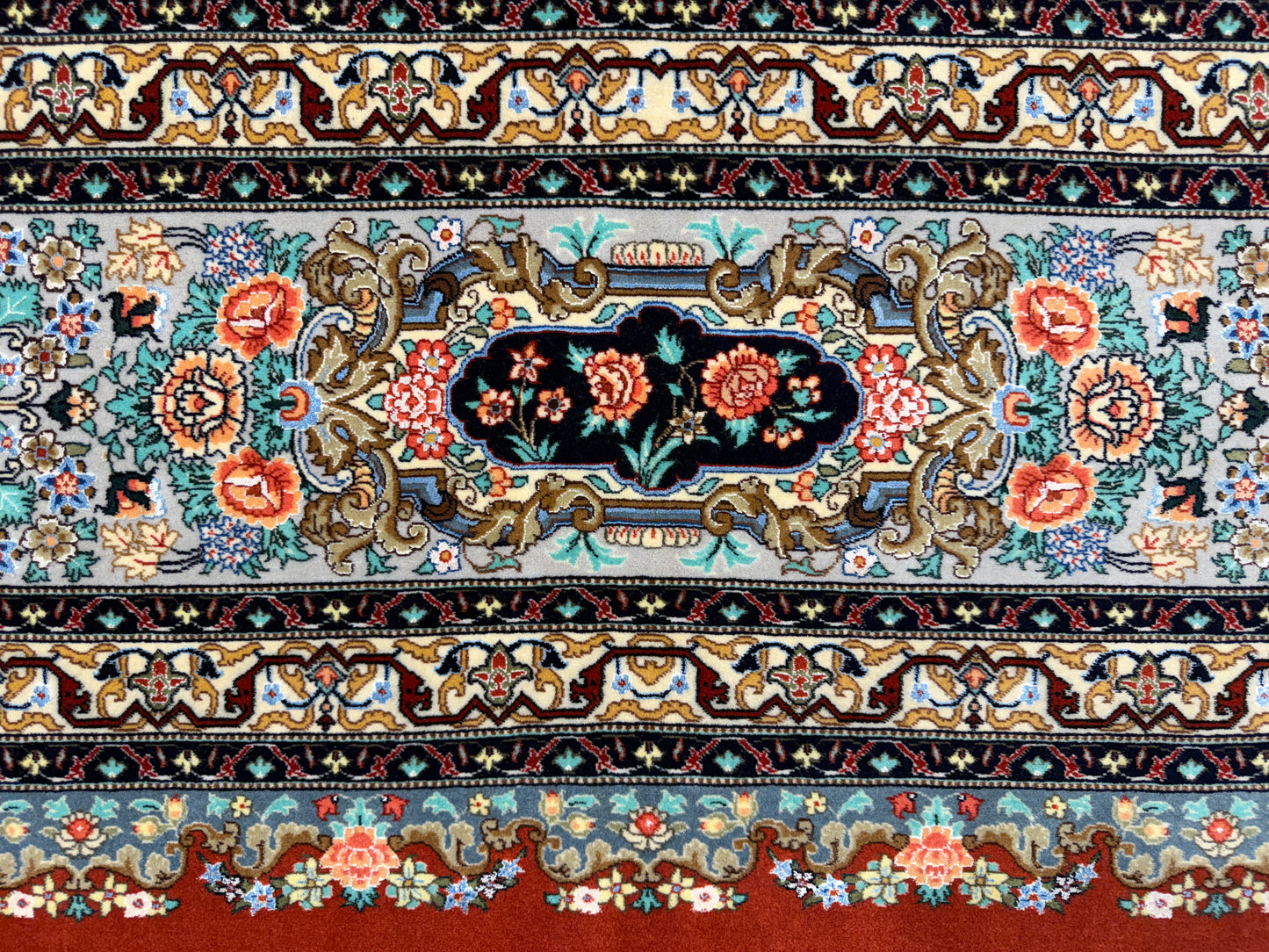 9’8”x13’3” Very Fine Hand-Knotted Persian Tabriz 80 Raj Signed Emad Fakher Area Rug