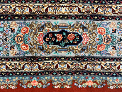 9’8”x13’3” Very Fine Hand-Knotted Persian Tabriz 80 Raj Signed Emad Fakher Area Rug