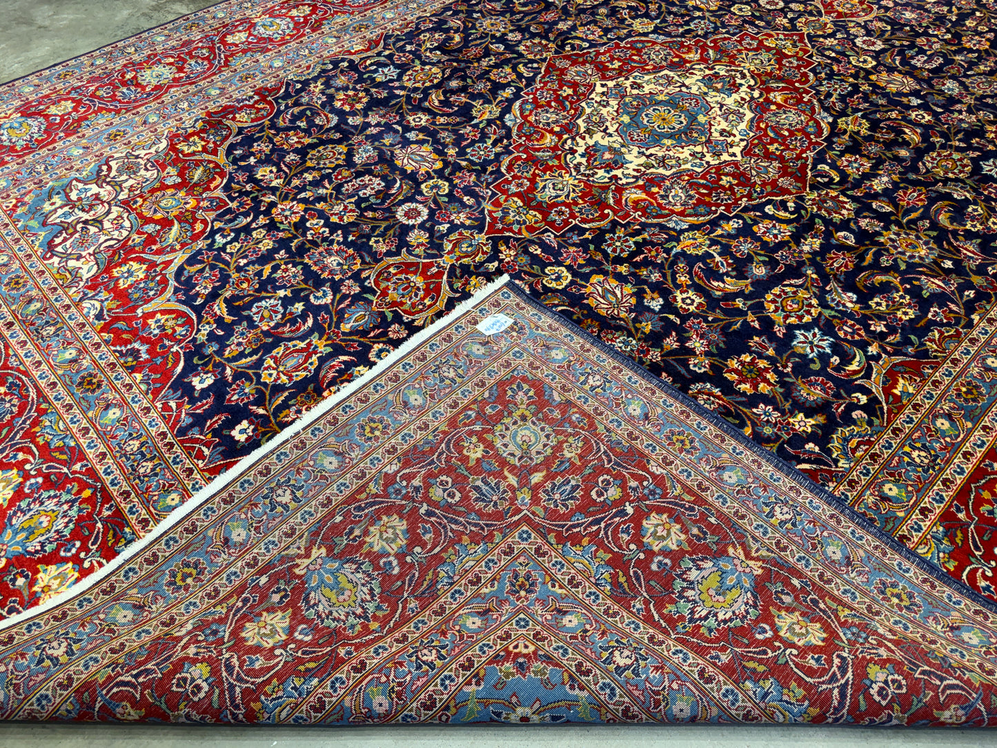 Hand-Knotted Persian Kashan Rug - 9’7”x13’3”