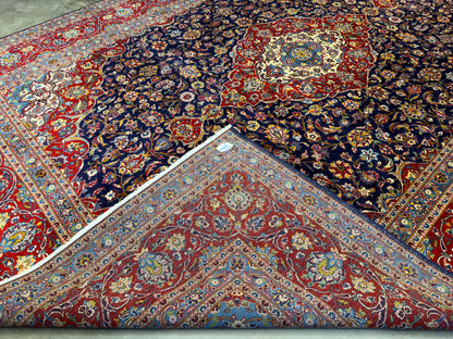Hand-Knotted Persian Kashan Rug - 9’7”x13’3”