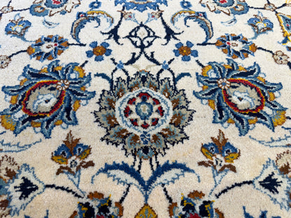 9’4”x13’3” Hand-Knotted Wool Persian Kashan Area Rug