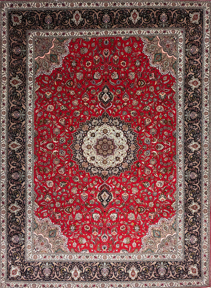 Hand-Knotted 60 Raj Persian Tabriz Rug - 9’9”x13’3”