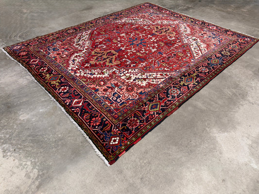 Hand-Knotted Persian Heriz Rug - 7’9”x9’6”