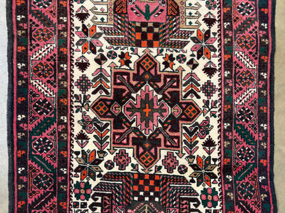 3’1”x18’4” Hand-Knotted Wool Heriz Persian Runner 3x18 Handmade Pink Rug