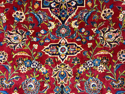 11’4”x16’2” Hand-Knotted Very Fine Kork Wool Persian Kashan Signed Area Rug Handmade