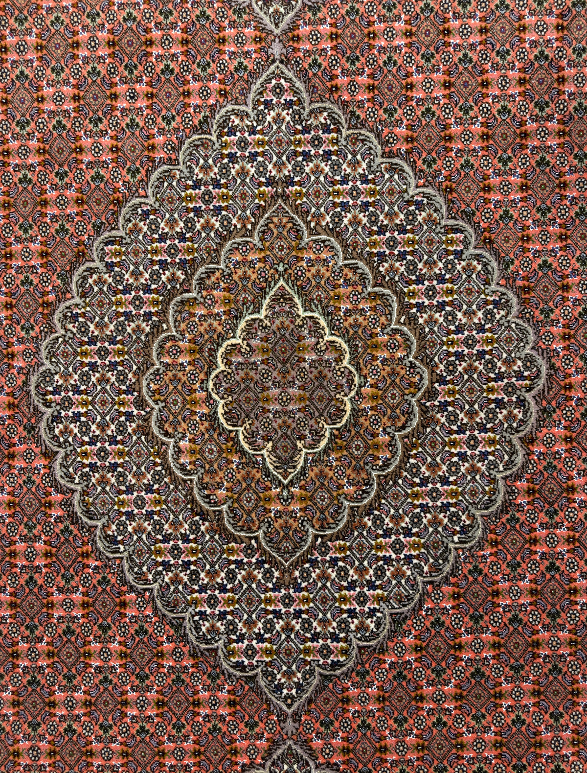 Hand-Knotted Persian Tabriz Mahi Rug - 6'10"x10'1"