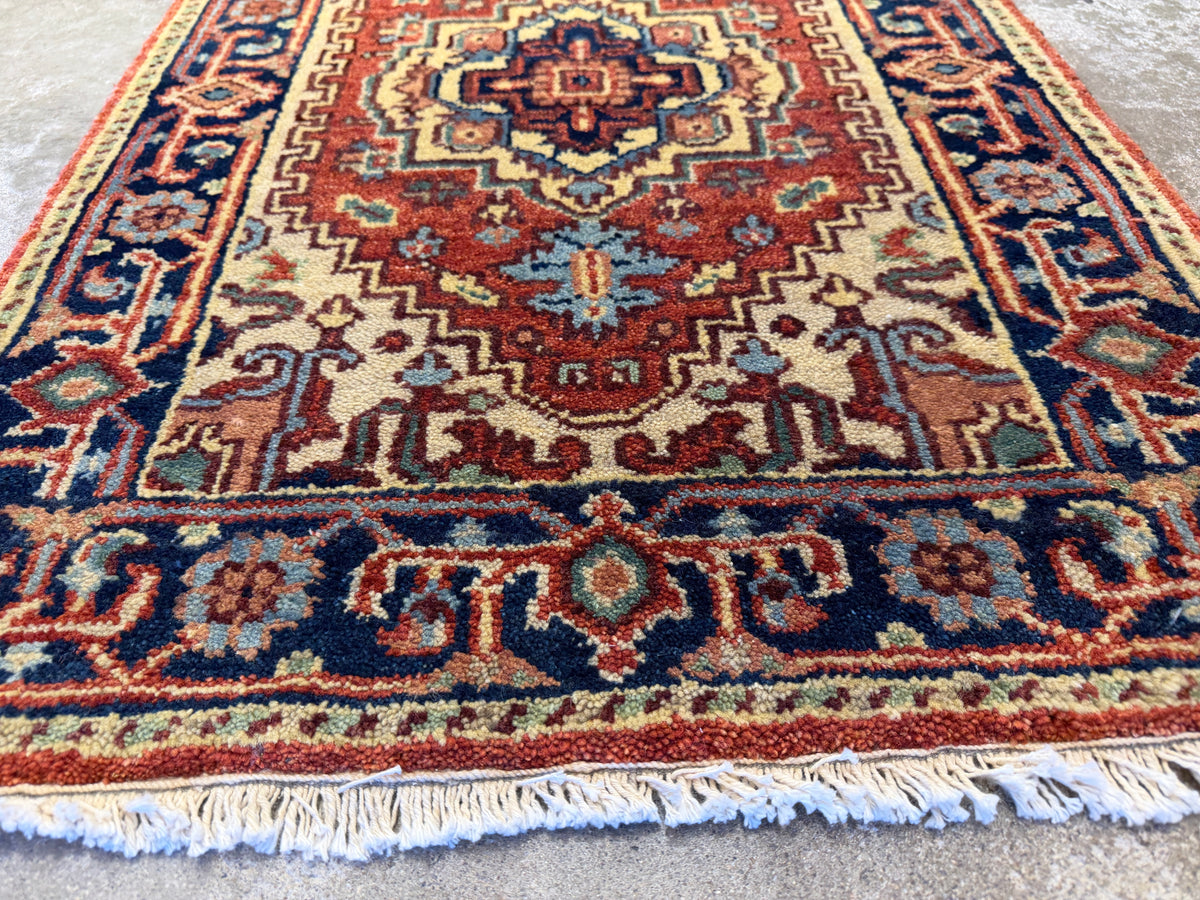 Hand-Knotted IndoHeriz Rug - 2’x3’