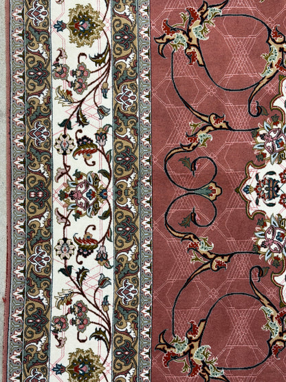 Hand-Knotted 60 Raj Persian Tabriz Rug - 6'8"x10'4"