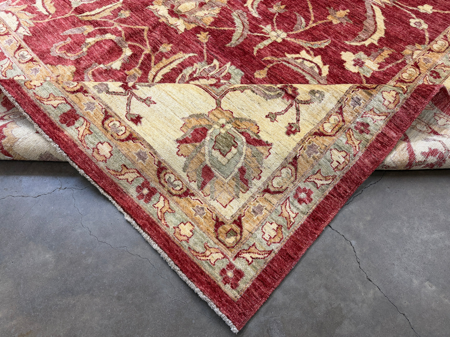 10’9”x14’6” Hand-Knotted Wool Agra Rug Handmade All-over Area Carpet