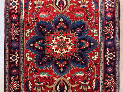 3’x13’ Hand-Knotted Wool Heriz Oriental Runner 3x13 Handmade Red Rug