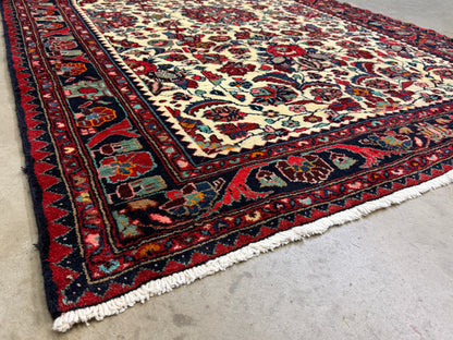Hand-Knotted Persian Hamadan Rug - 5'2"x10'11"
