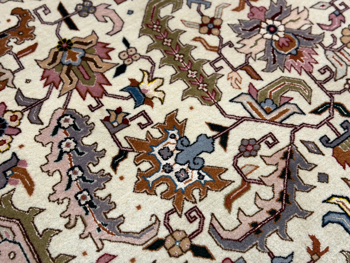 Hand-Knotted 60 Raj Persian Tabriz Heriz Rug - 6'8"x10'