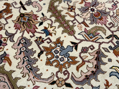 Hand-Knotted 60 Raj Persian Tabriz Heriz Rug - 6'8"x10'