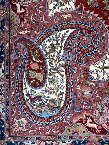 Hand-Knotted 70 Raj Persian Tabriz Pictorial Rug - 10’4”x13’3”