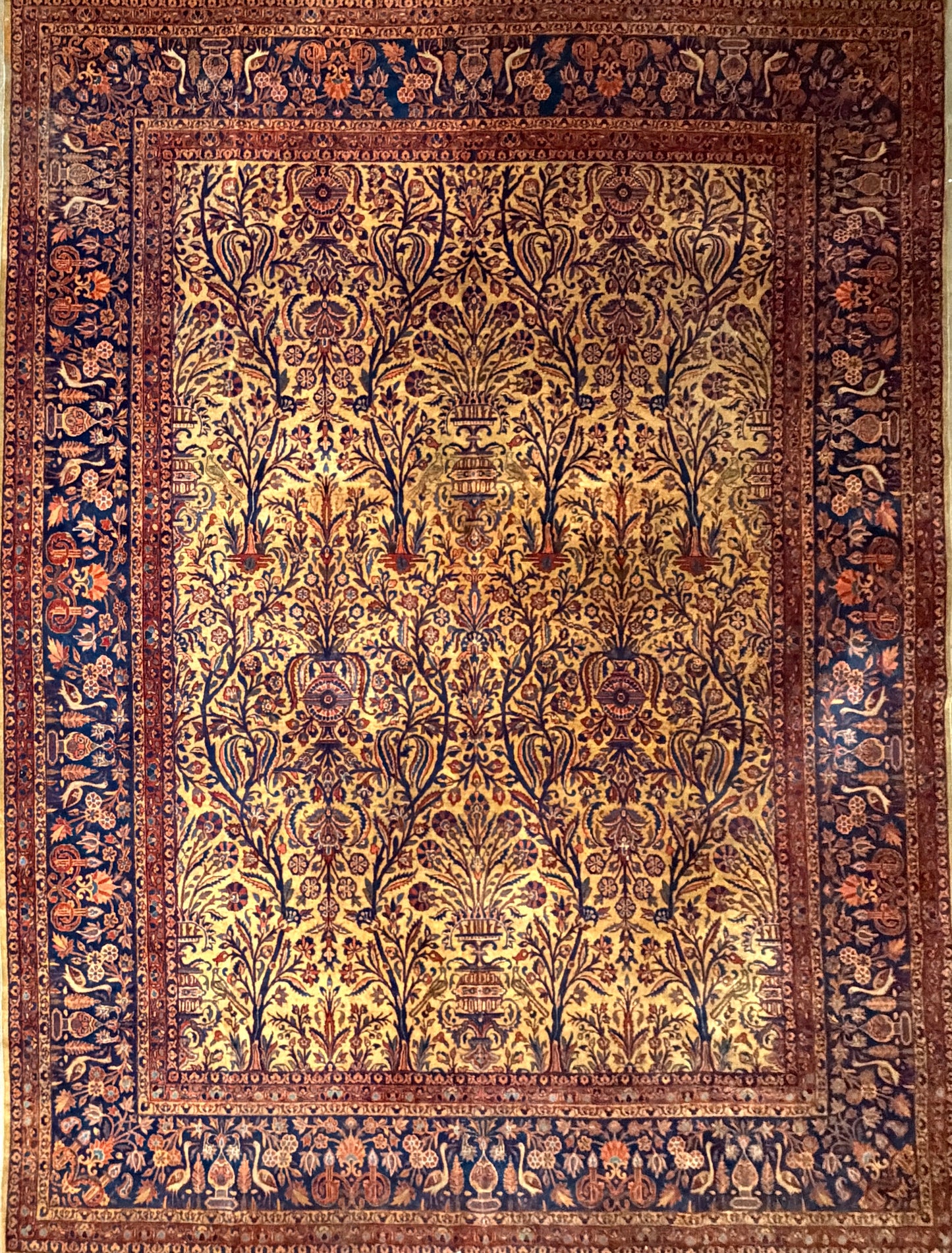 Antique Hand-Knotted Persian Kashan Rug - 8'8"x11'9"