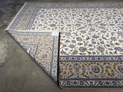 9’10”x12’11” Very Fine Hand-Knotted Persian Nain Signed Area Rug