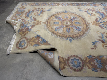 8’x9’10” Hand-Knotted Wool Aubusson Area Rug