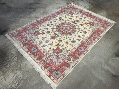 Hand-Knotted Persian Tabriz 60 Raj Rug - 4'11"x7'4"