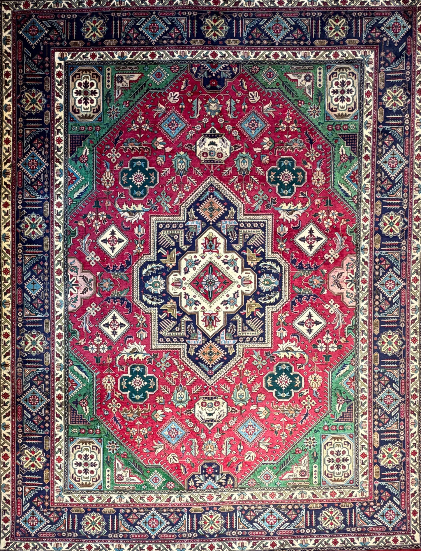 9’11”x13’ Hand-Knotted Persian Tabriz Area Rug