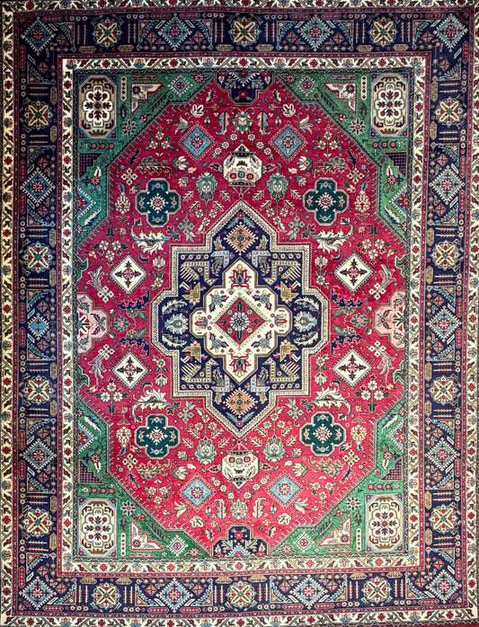 9’11”x13’ Hand-Knotted Persian Tabriz Area Rug