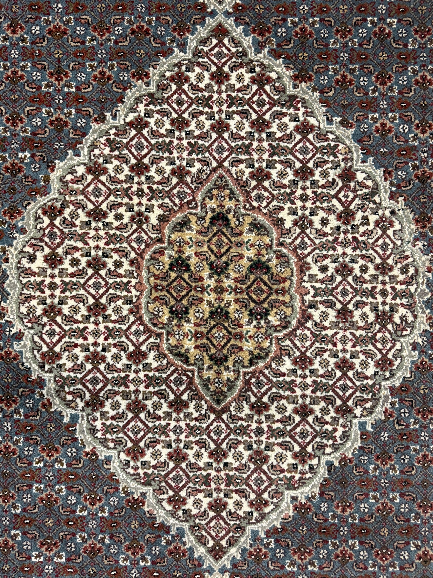 8’ Diameter Hand-Knotted Wool Indian Round Mahi Oriental Rug - 8x8 Handmade Carpet