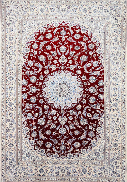 Hand-Knotted 6 La Persian Nain Rug - 6'7"x9'6"