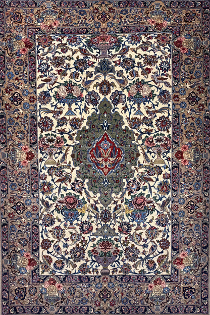 Hand-Knotted Persian Isfahan Rug - Signed Khaksar - 3’8”x5’4”