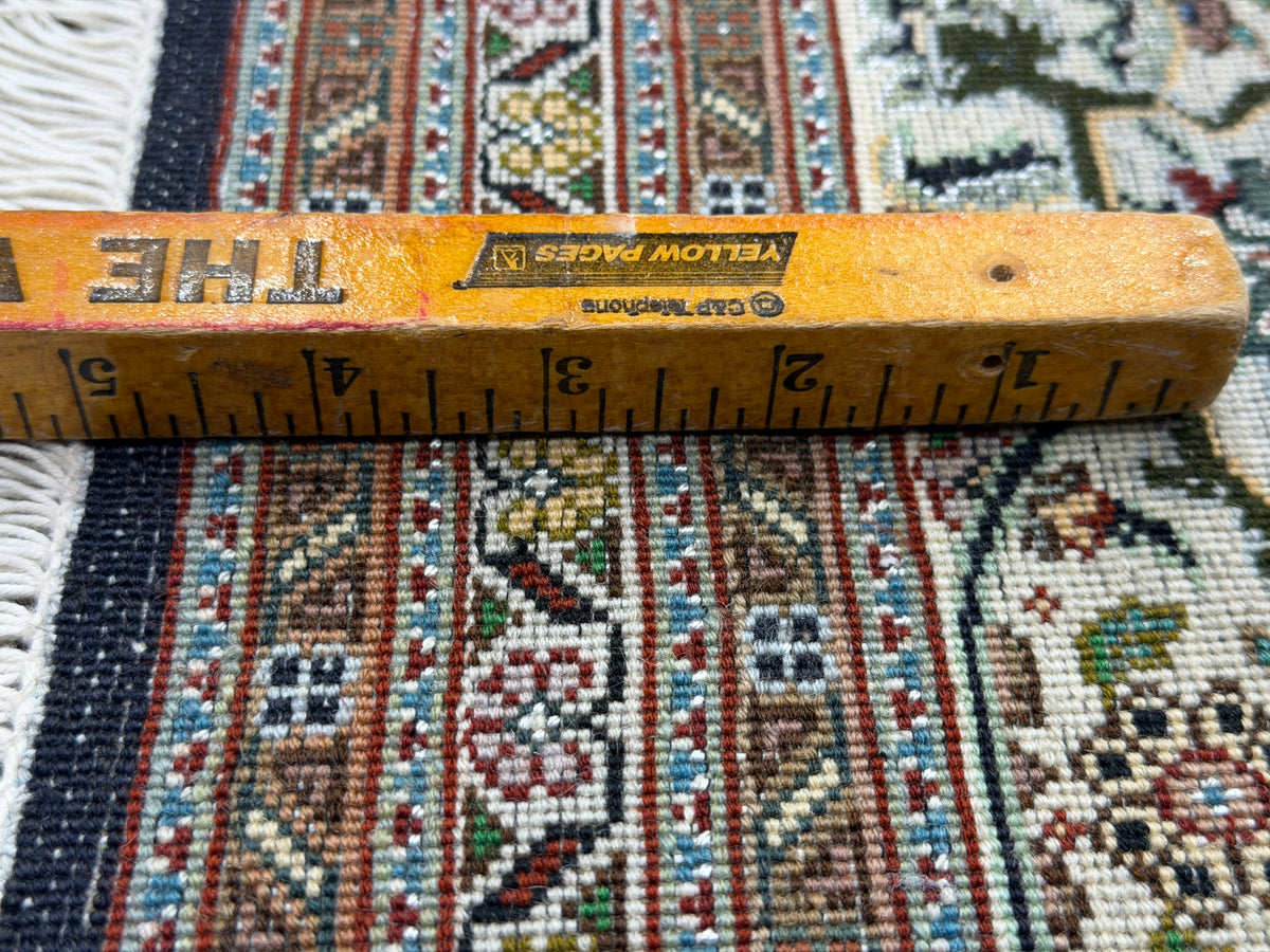 Hand-Knotted 60 Raj Persian Tabriz Rug - 6'6"x6'8"