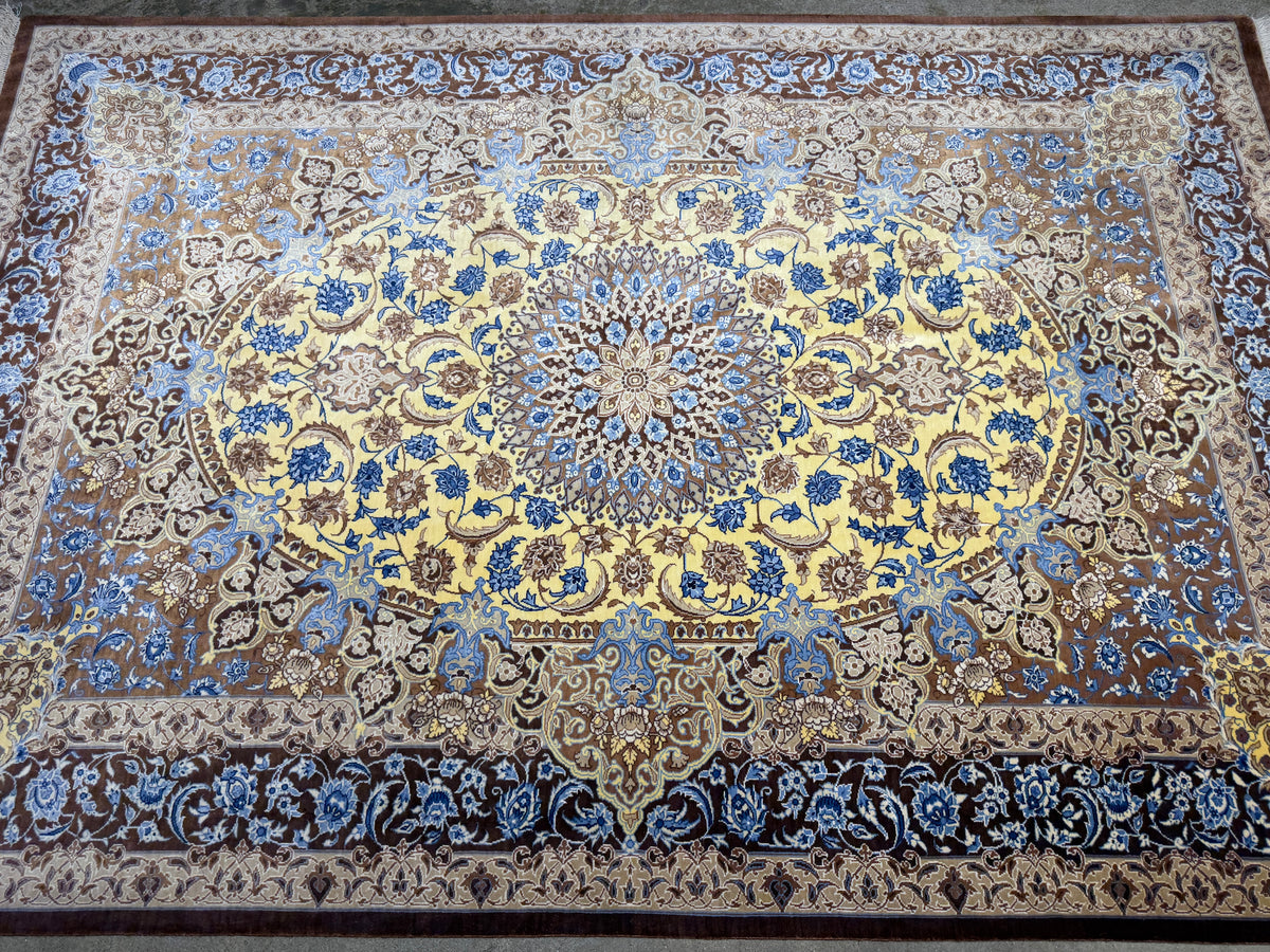 Hand-Knotted Silk Persian Qum Rug - Signed Ahmadi - 3’3”x4’10”