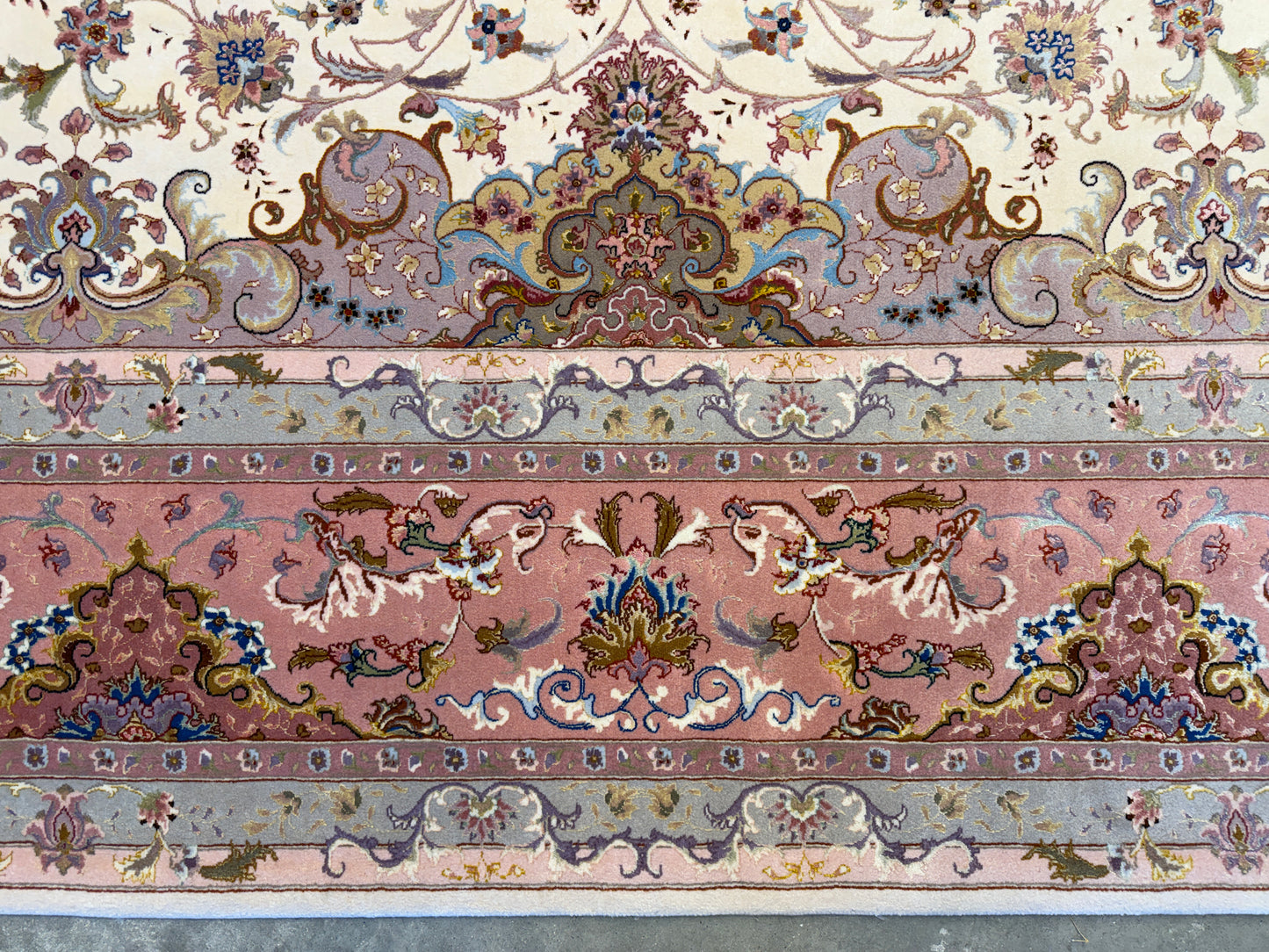 9’10”x13’5” Very Fine Hand-Knotted Persian Tabriz 80 Raj Area Rug