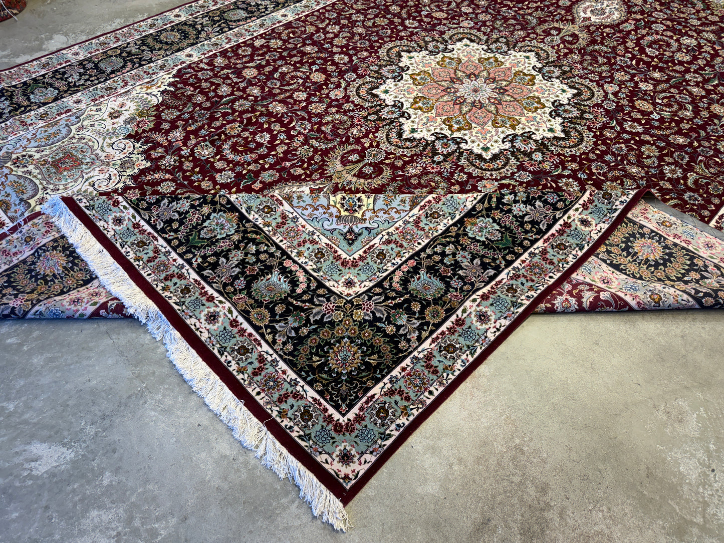 11’4”x16’6” Hand-Knotted 70 Raj Persian Tabriz Rug