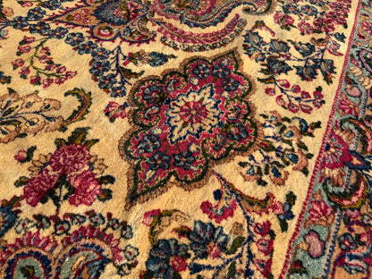 9’10”x17’6” Antique Hand-Knotted Lavar Kerman Persian Area Rug
