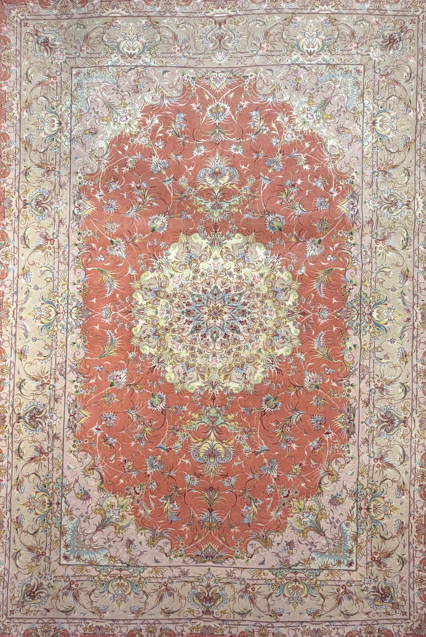 Hand-Knotted 60 Raj Persian Tabriz Rug - Signed Beheshti - 6’7”x9’9”