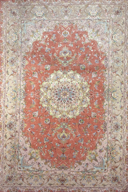Hand-Knotted 60 Raj Persian Tabriz Rug - Signed Beheshti - 6’7”x9’9”