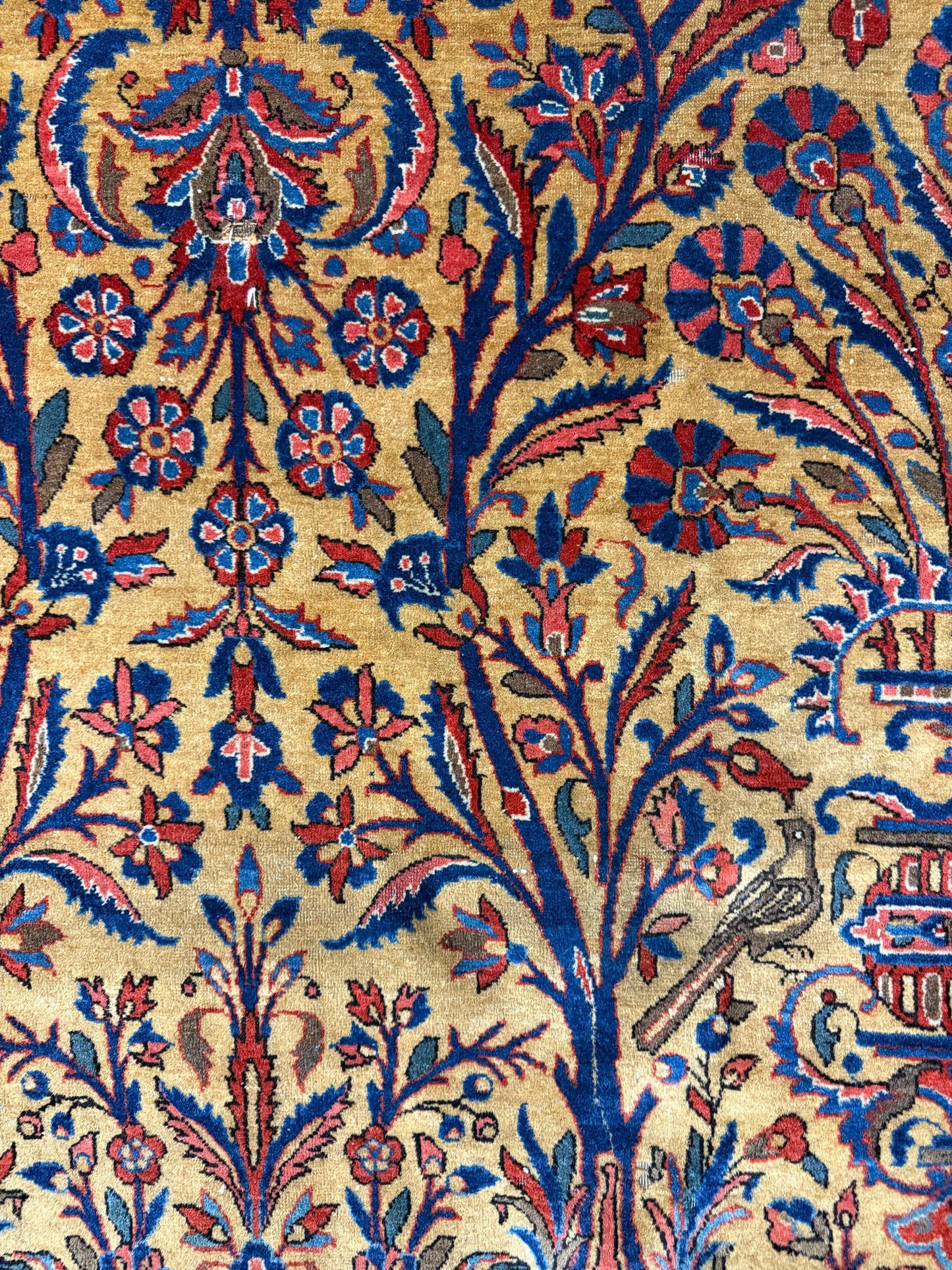 Antique Hand-Knotted Persian Kashan Rug - 8'8"x11'9"