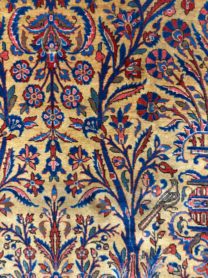 Antique Hand-Knotted Persian Kashan Rug - 8'8"x11'9"