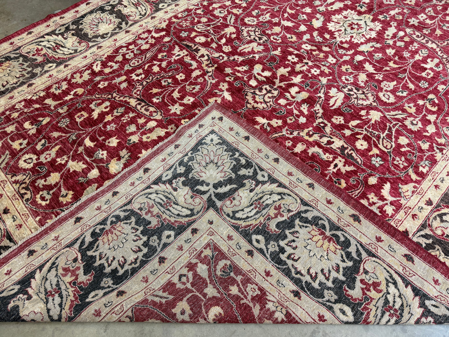 Hand-Knotted  Peshawar Rug - 10’x14’9”
